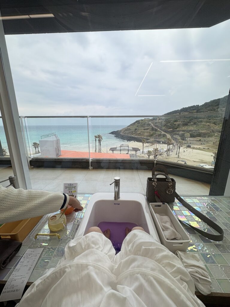 제주족욕카페 함덕점 뷰