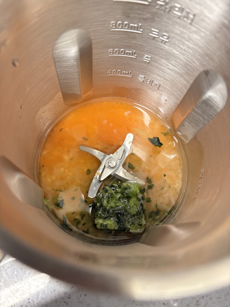 마이쿠커 닭고기 당근 청경채 이유식 재료