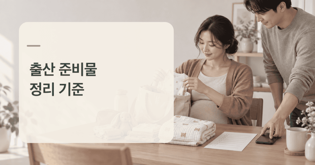 출산 준비물 구매 체크리스트를 정리하는 보호자의 모습